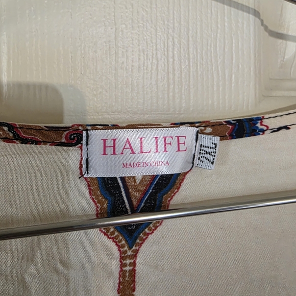 Bohemian Navy and Cream Midi Dress - Picture 5 of 5